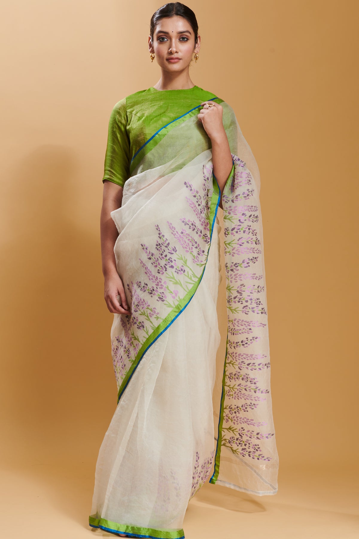 Lavender Field Silk Jamdani Saree