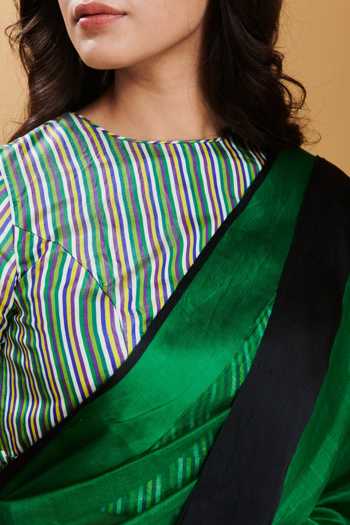 Green Love Canal Organza Mulberry Saree