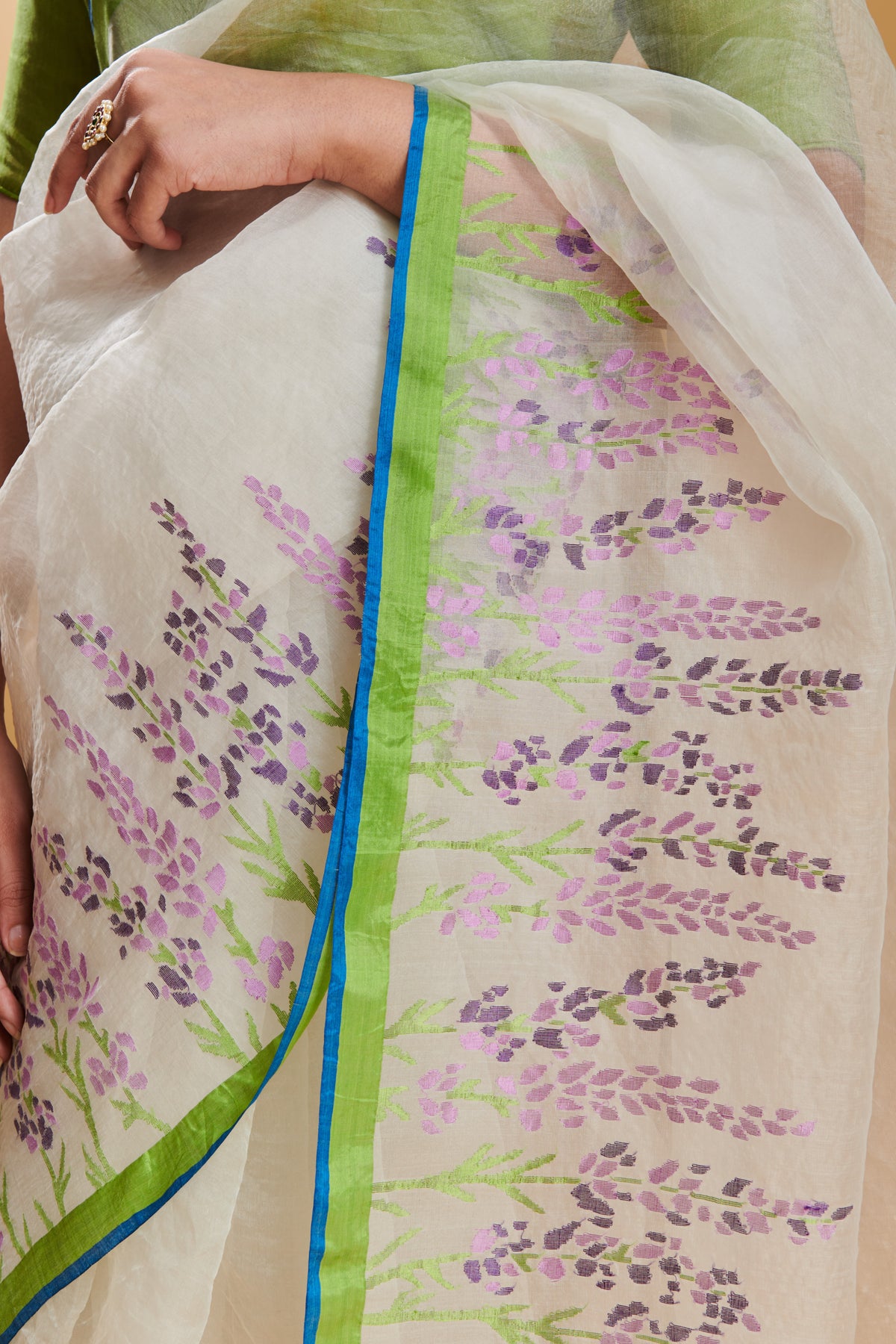 Lavender Field Silk Jamdani Saree