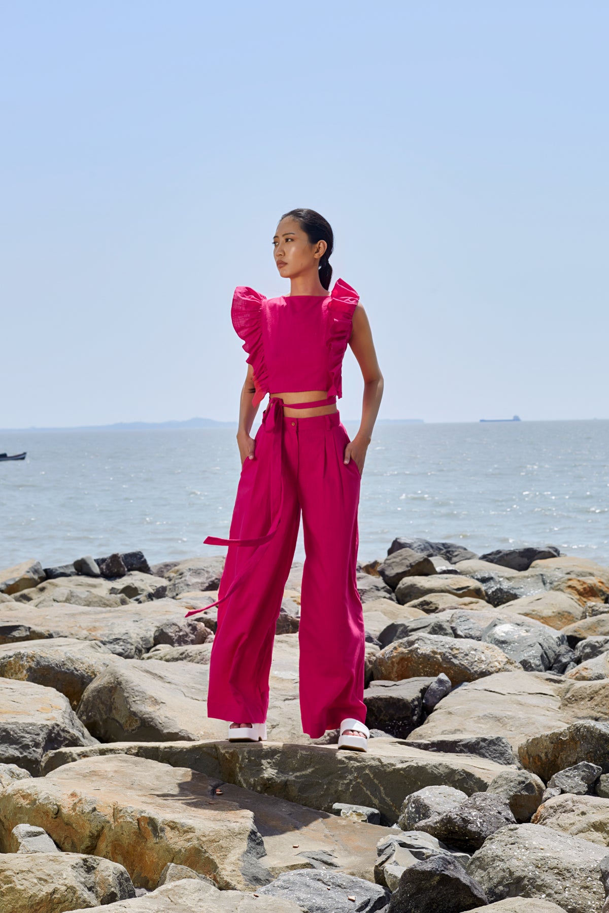 Pink High-waisted Trouser