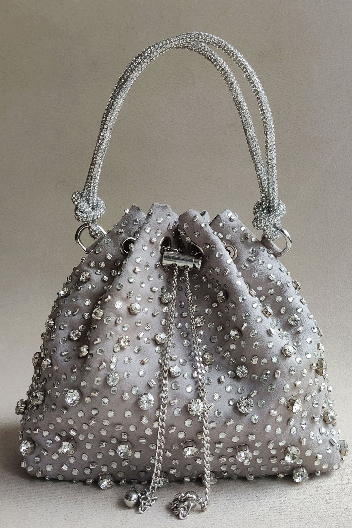 Silver Grey Starry Bucket Bag