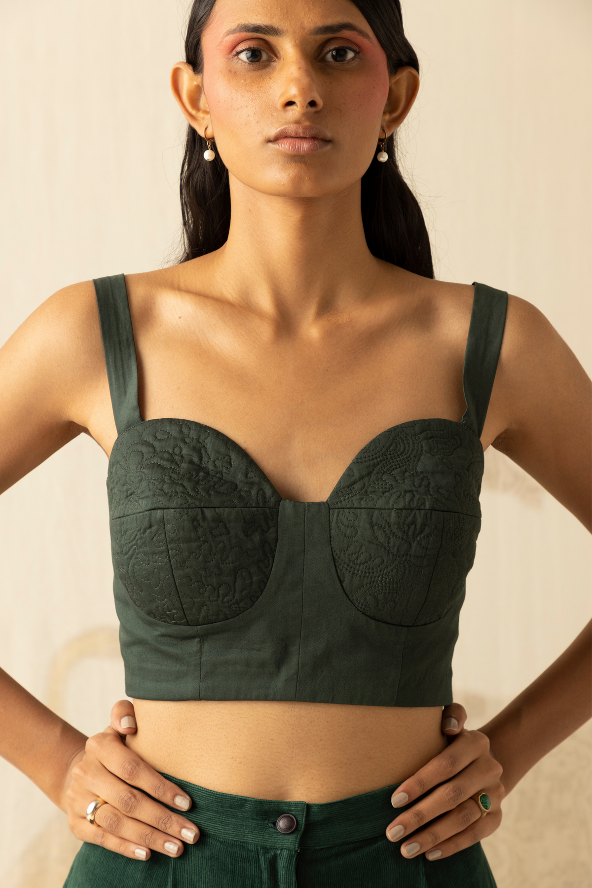 Quilted Bodice in Green