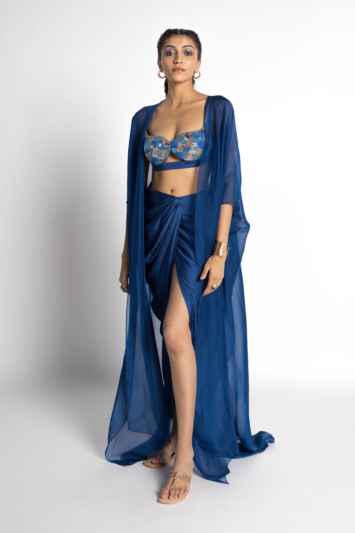 Sapphire Co-ord With Cape