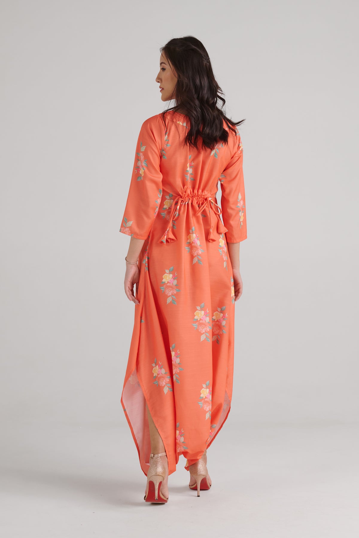 Bright Orange Dhoti Jumpsuit