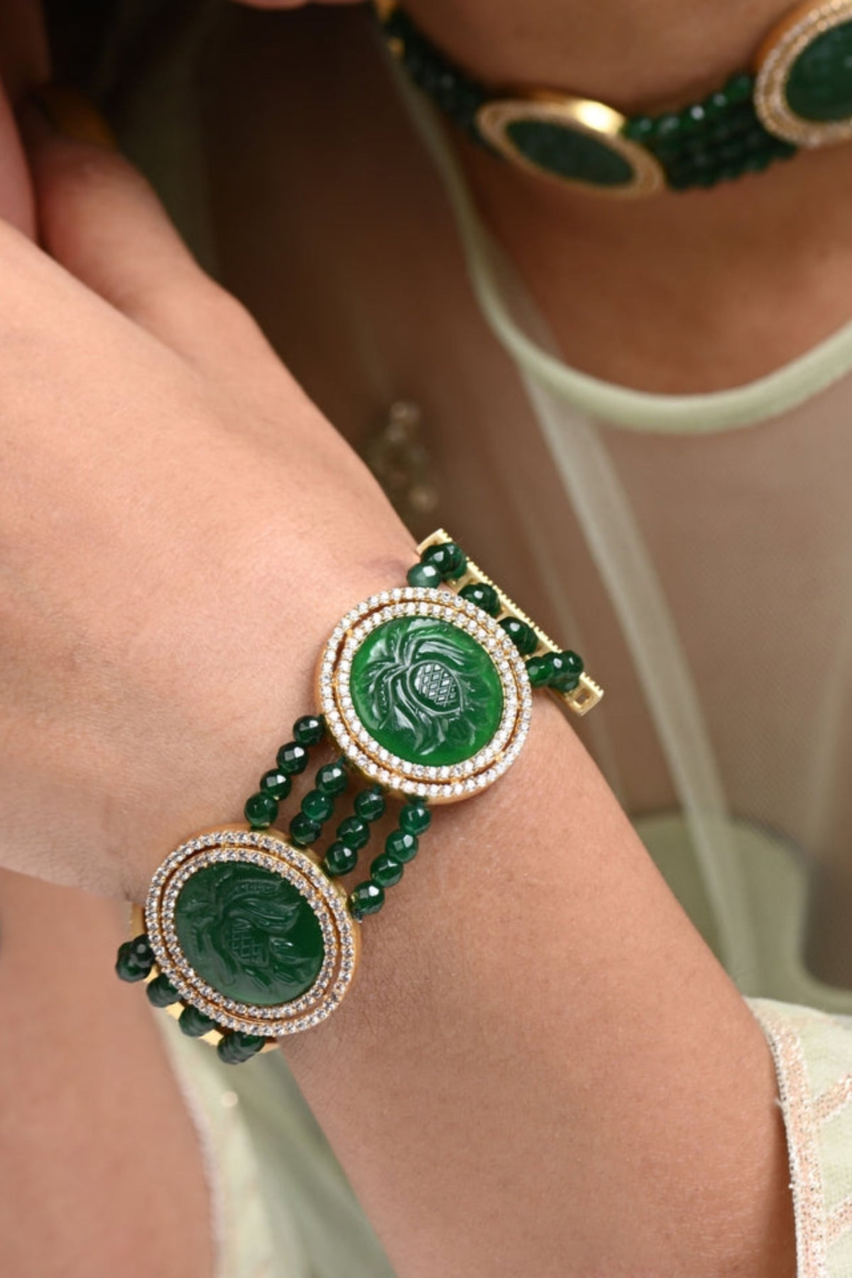 Lotus Bracelete in Green