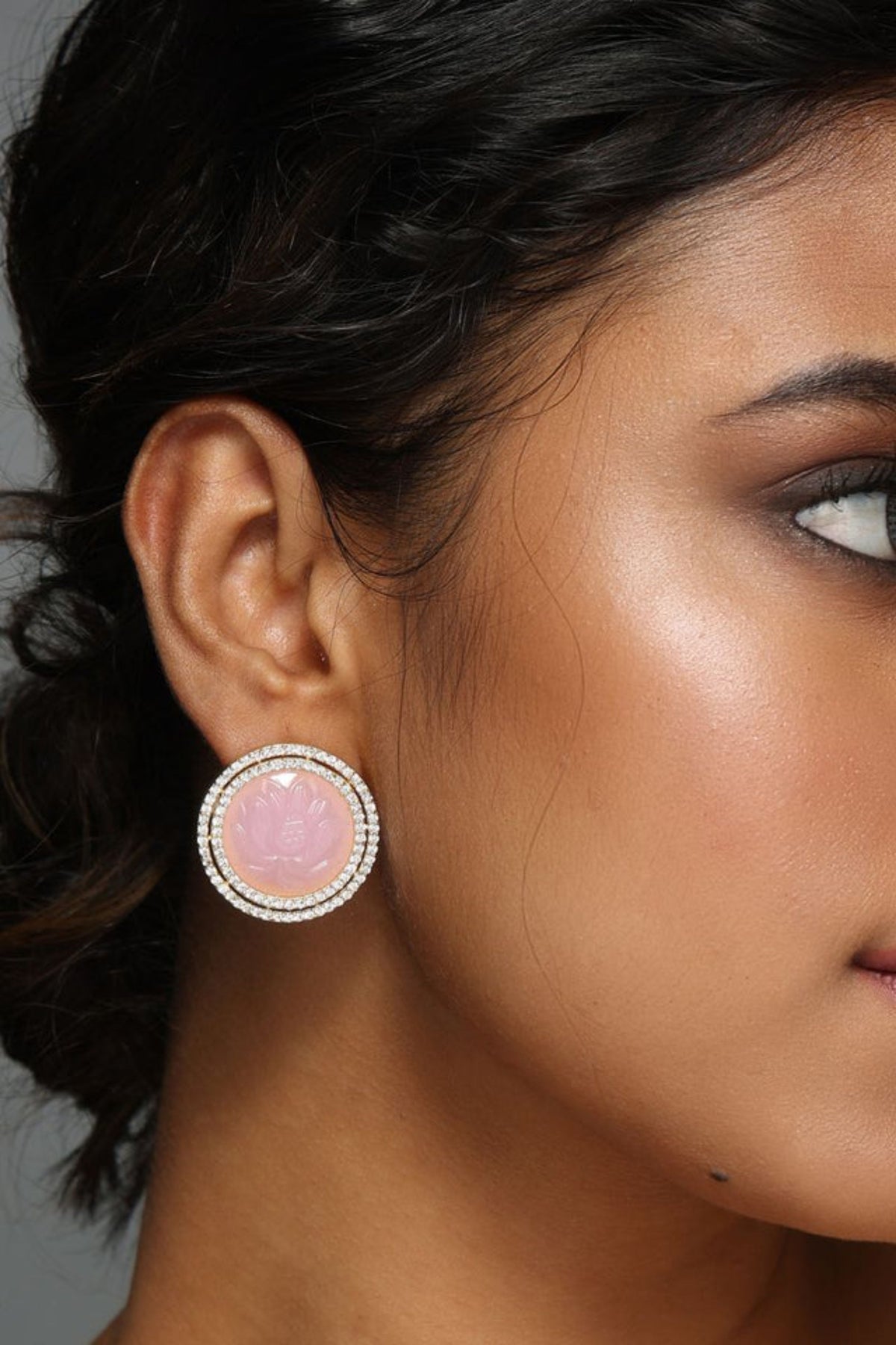 Lotus Earrings in Pink