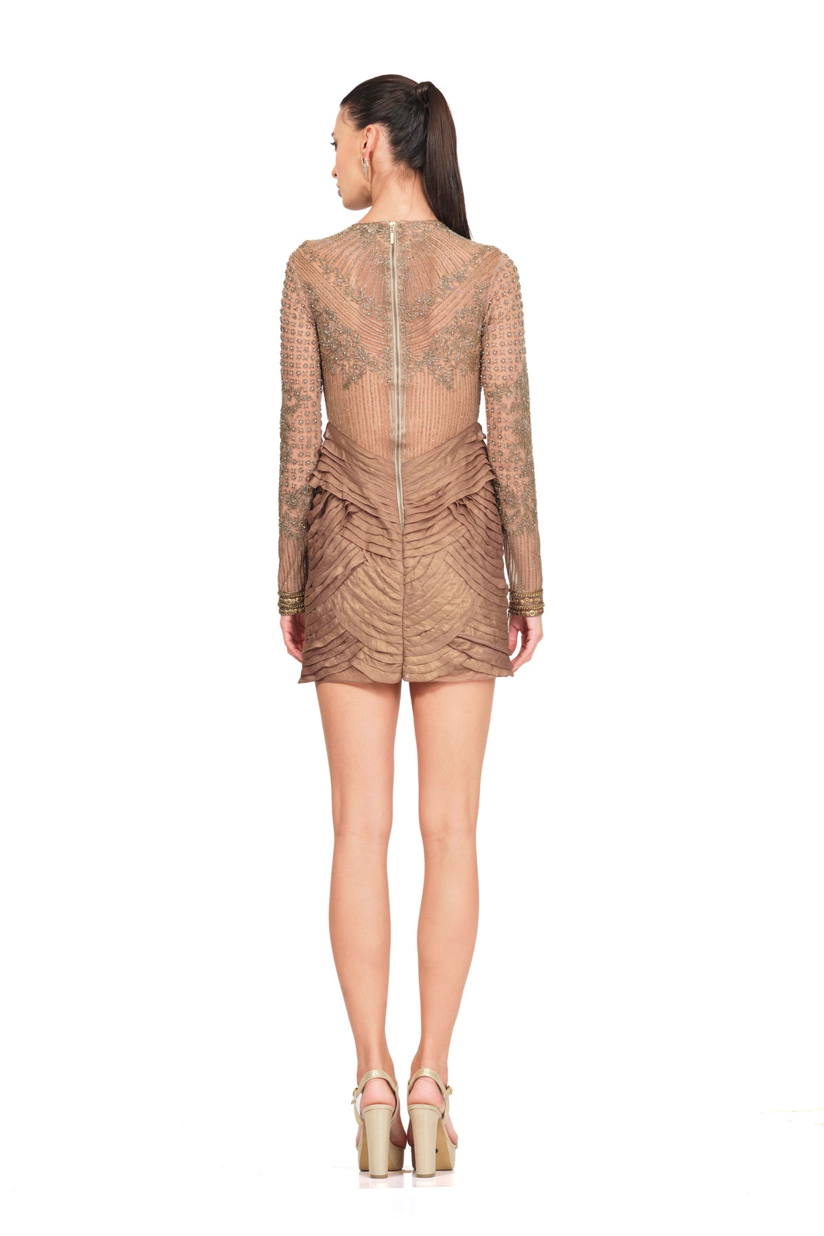 Embroidered Copper Dress