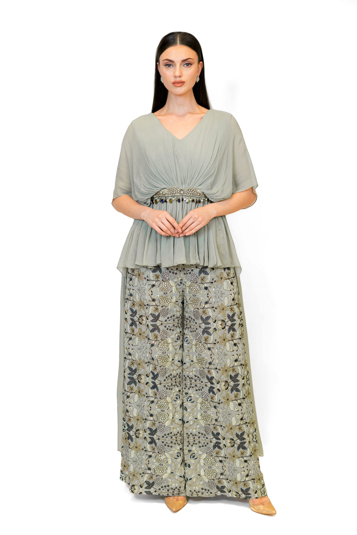 Sage High Low Cape Set