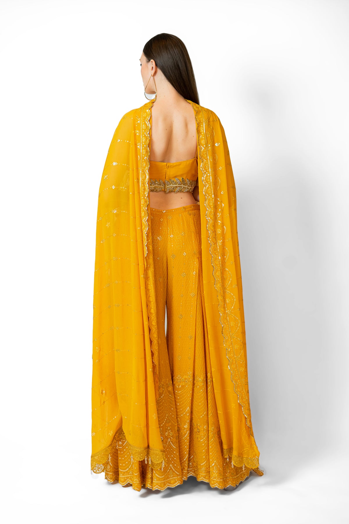 Yellow Adha Cape Set