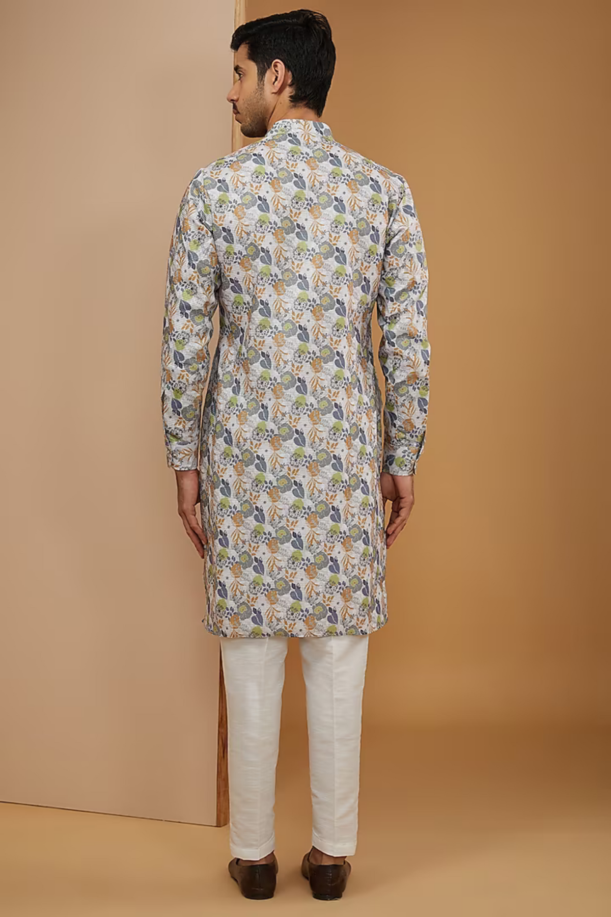 Off White Floral Printed Kurta Set