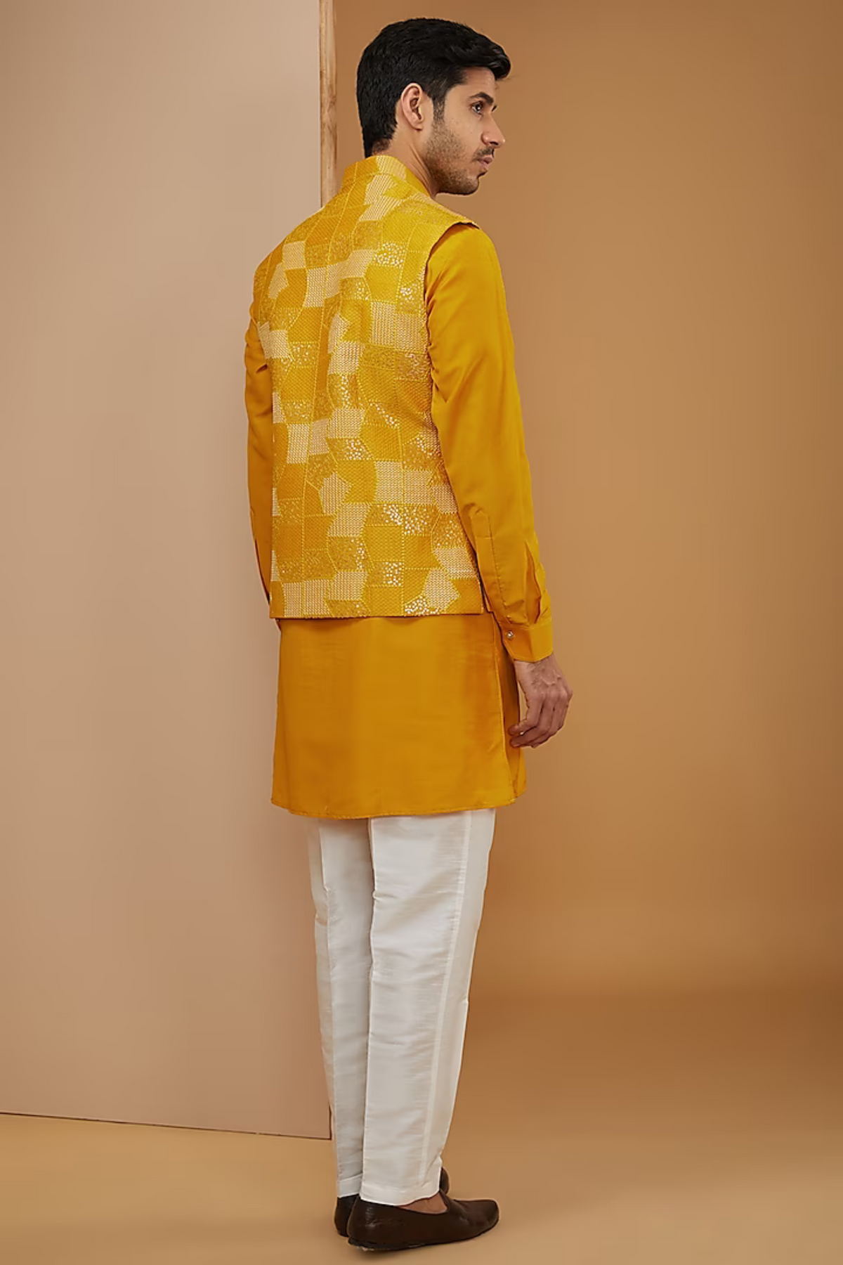 Mustard Embroidered Kurta Set