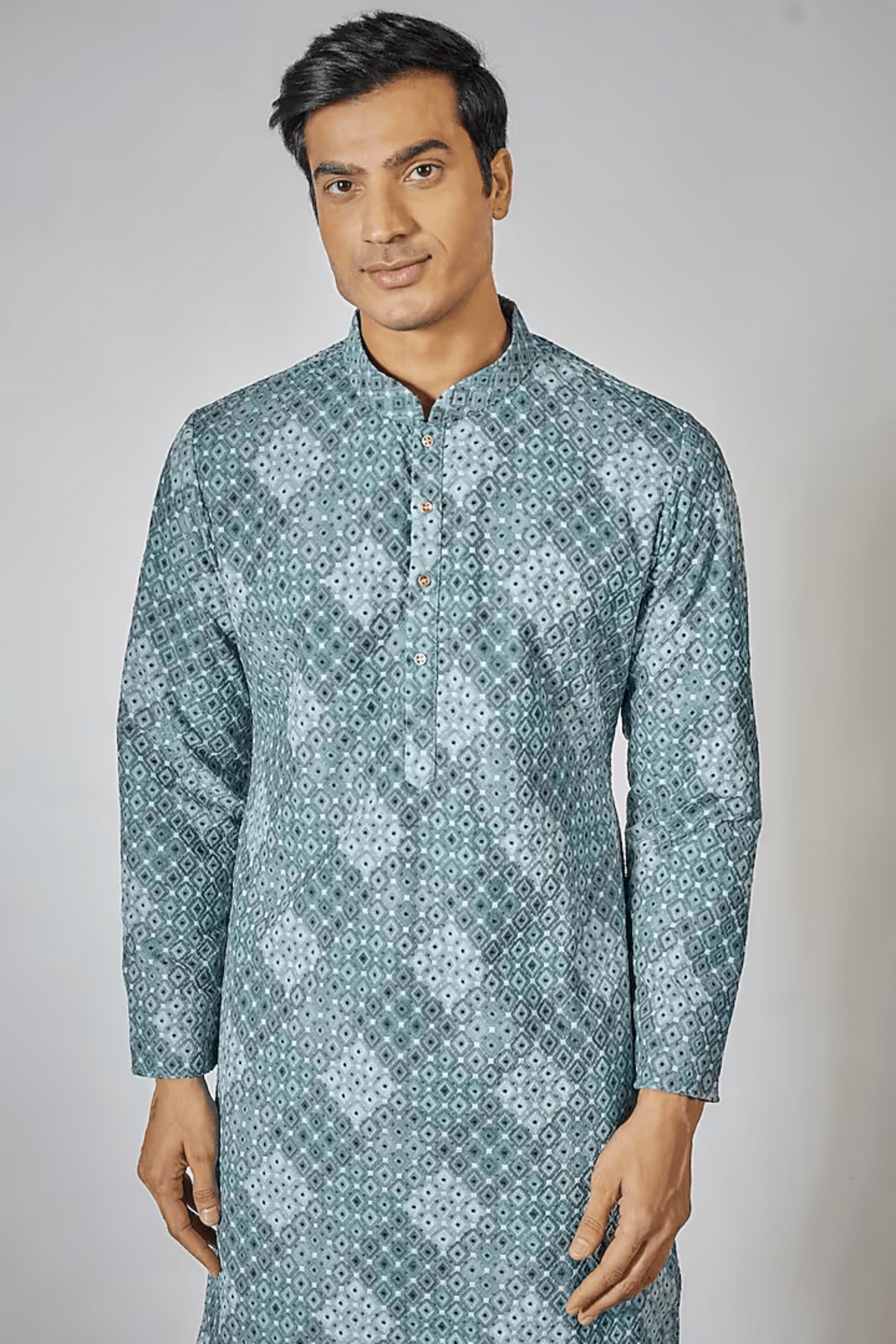 Blue Printed Kurta Set