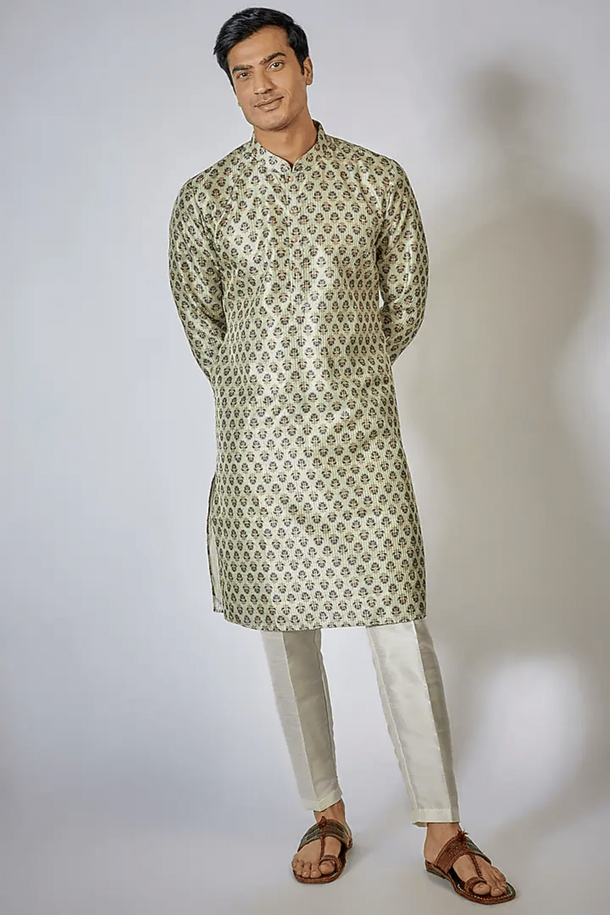 Sage Green Printed Kurta Set