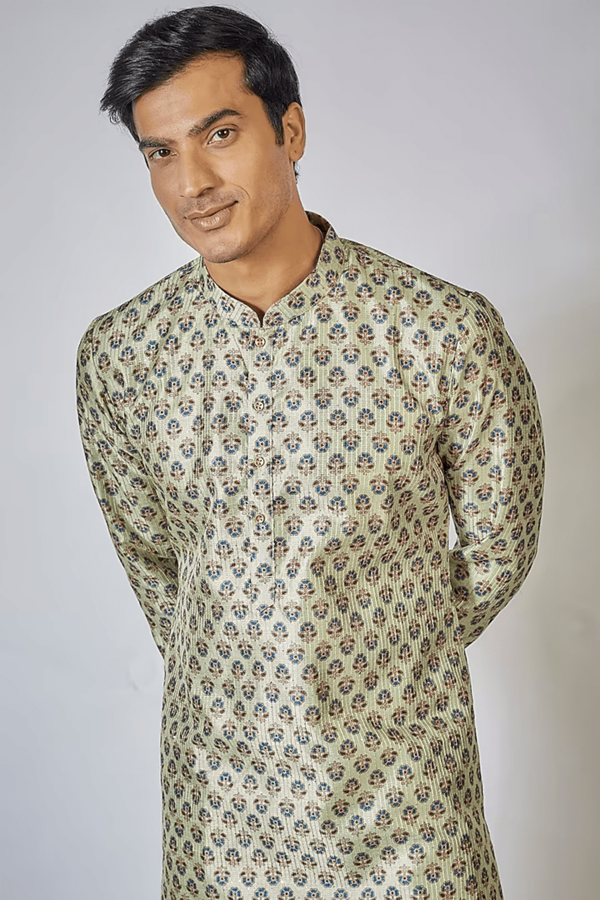 Sage Green Printed Kurta Set