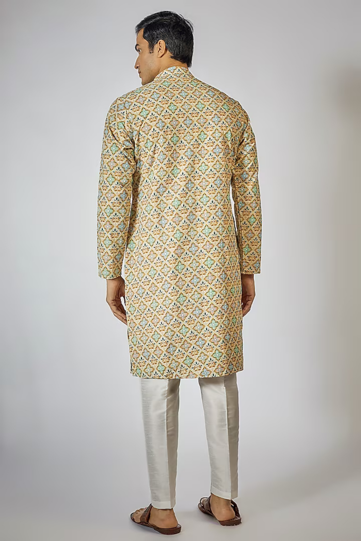 Beige Printed Kurta Set