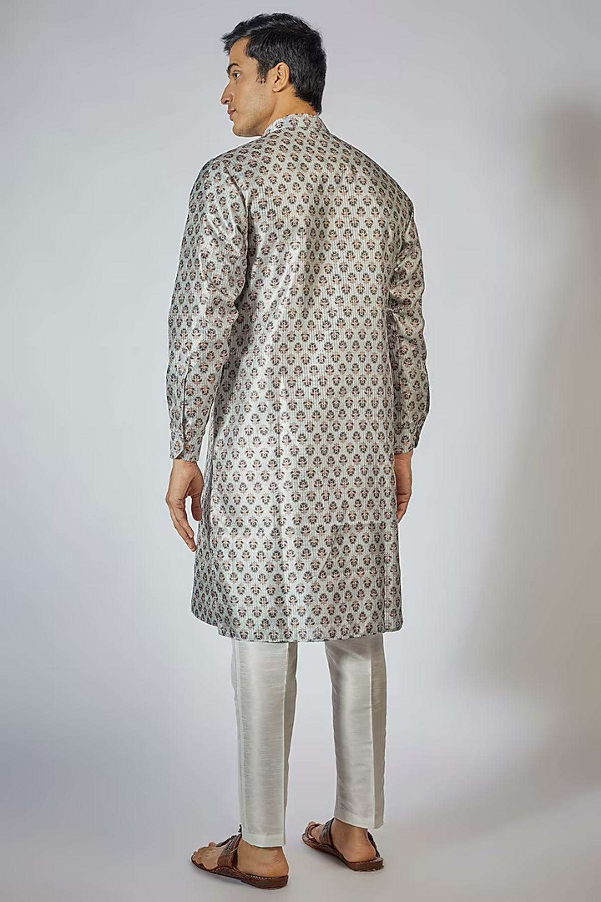 Grey Printed Kurta Set