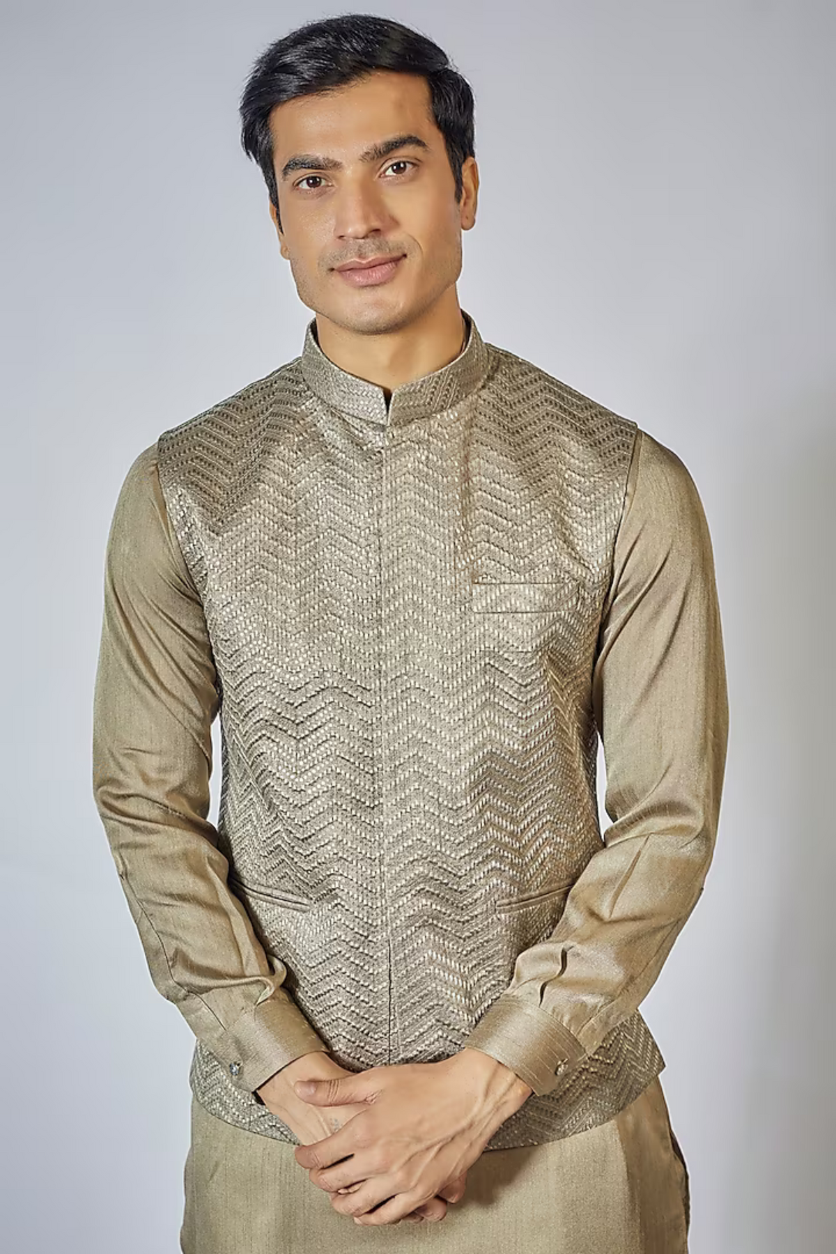 Sage Green Kurta Jacket Set