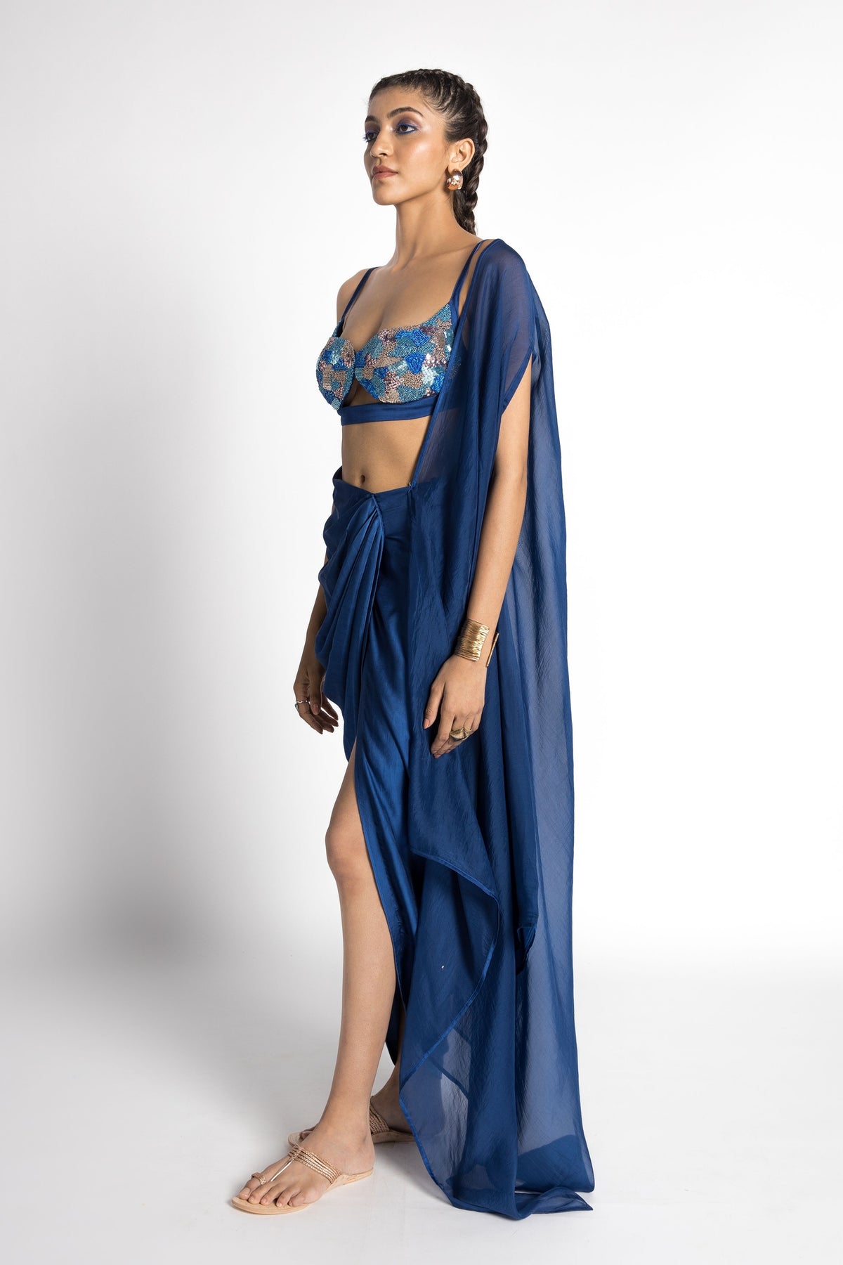 Sapphire Co-ord With Cape