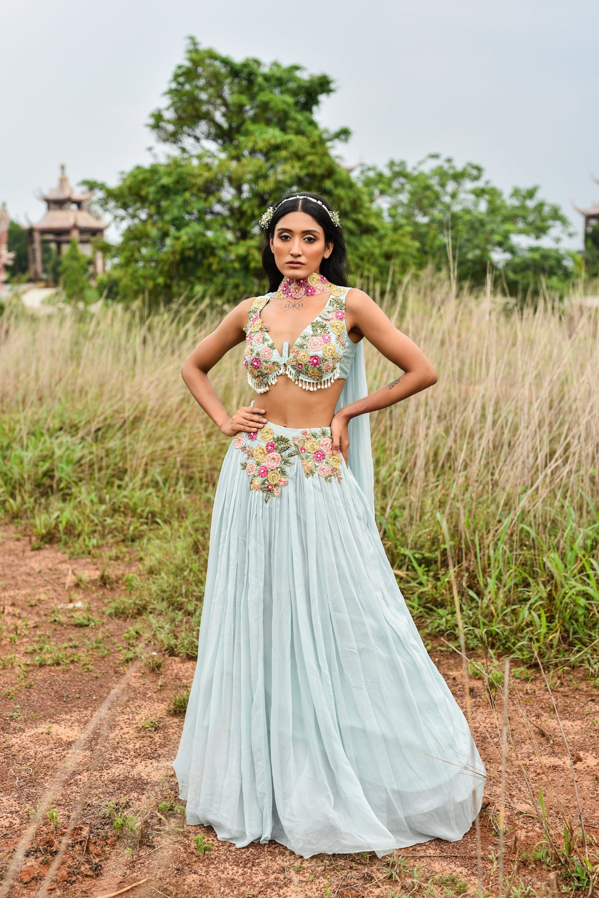 Ice Blue Lehenga Set