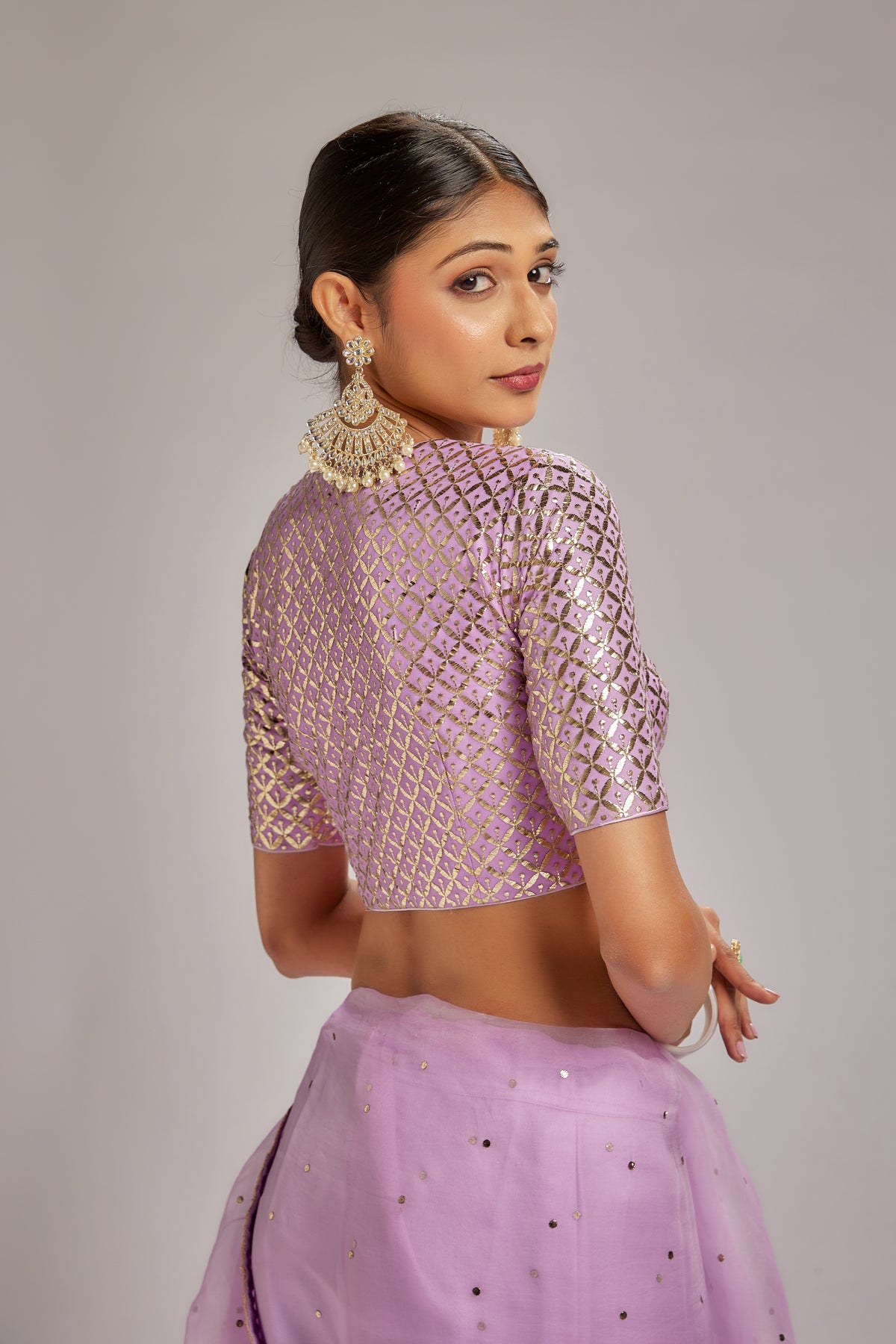 Lilac badla saree