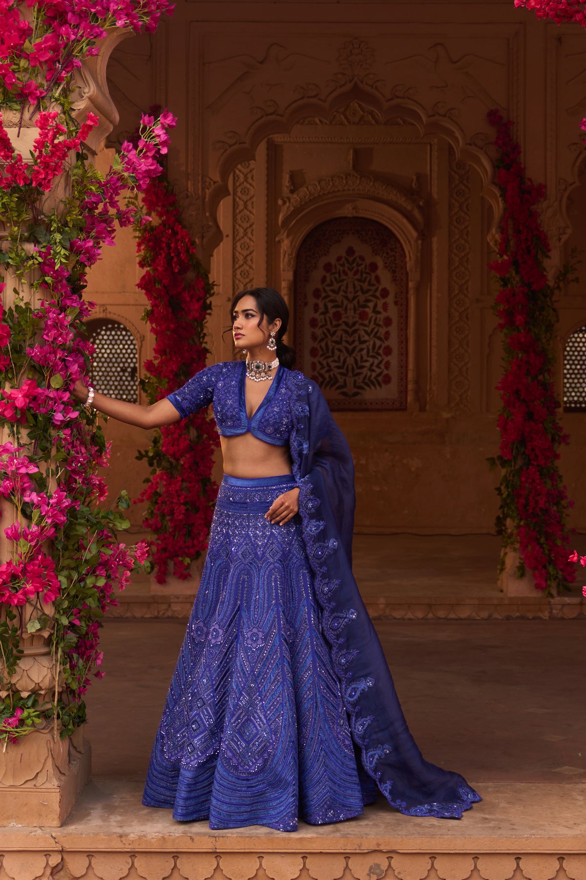 Electric Blue Bridal Lehenga Set