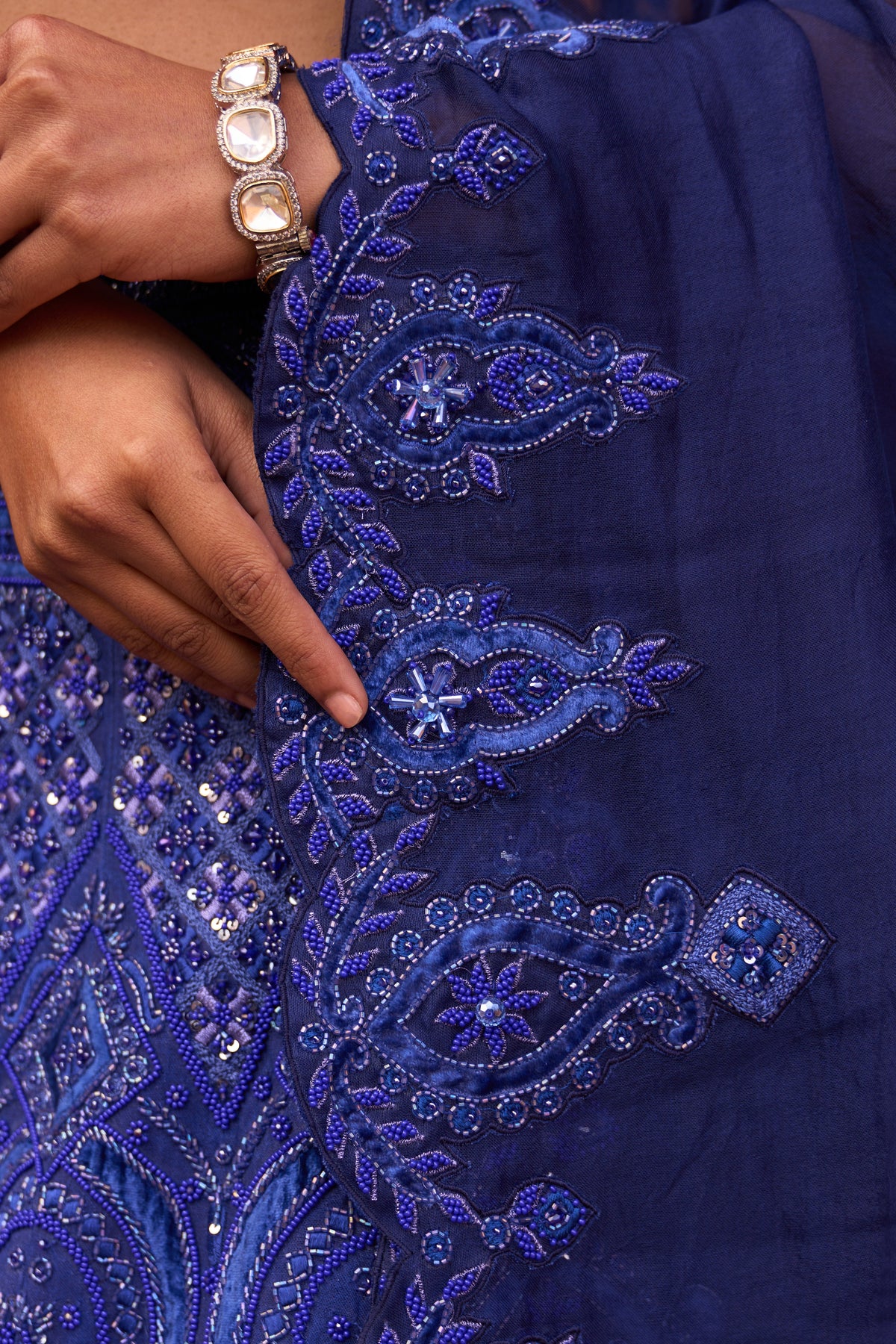 Electric Blue Bridal Lehenga Set