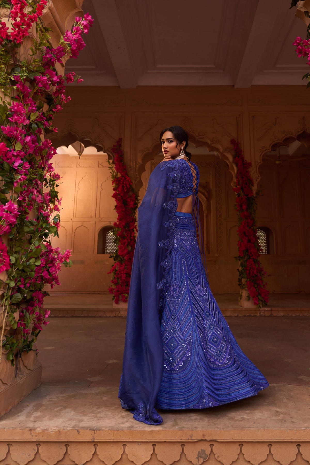 Electric Blue Bridal Lehenga Set