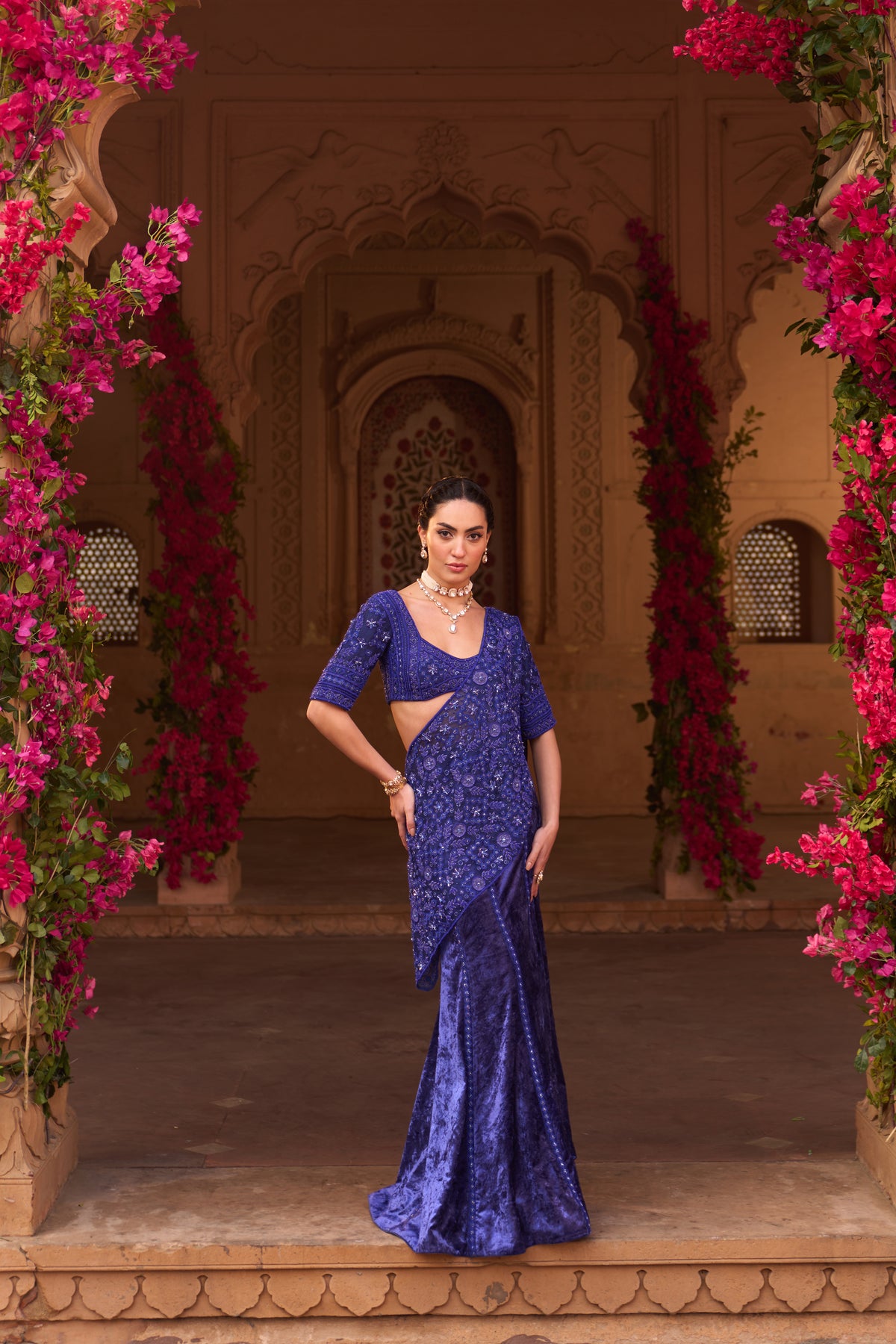 Electric Blue Drape Saree