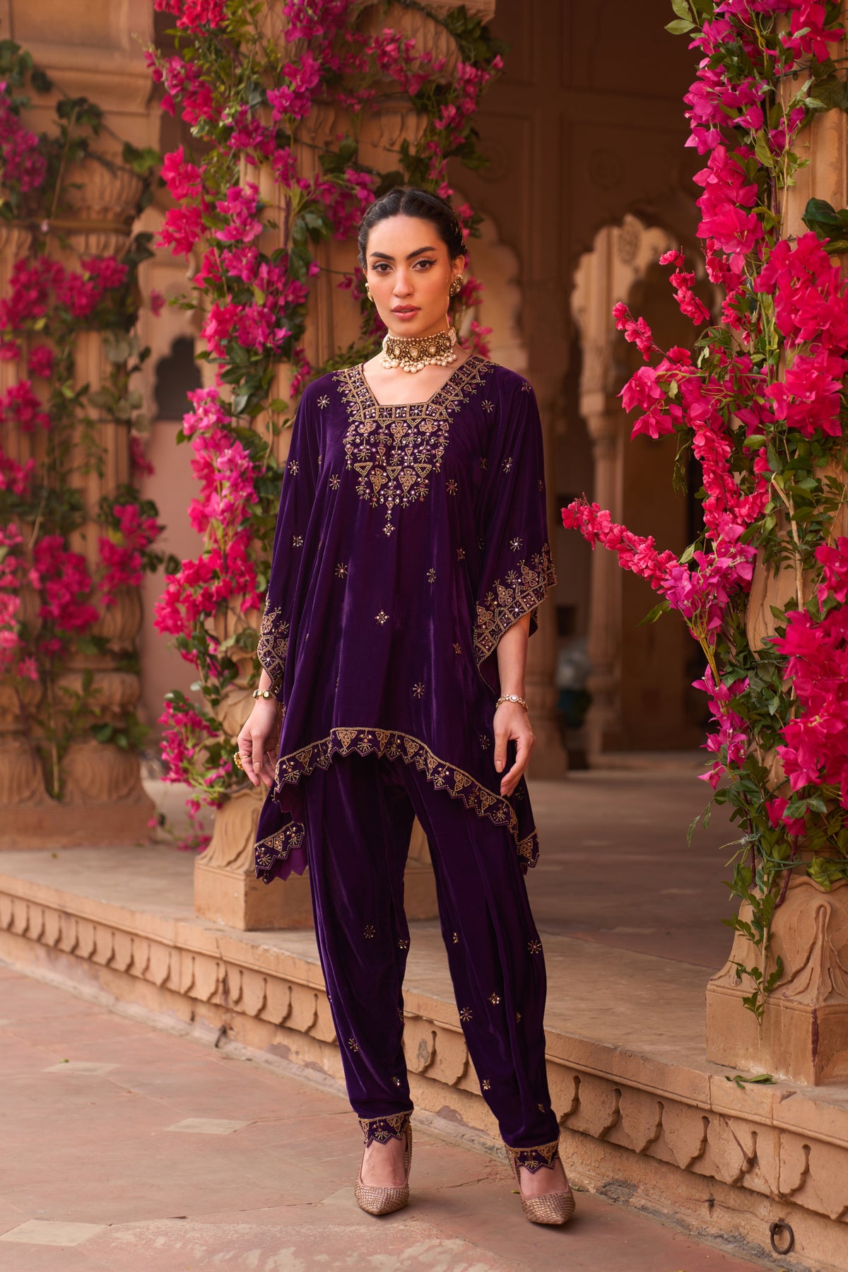 Jamun Makhmal Kaftan Set