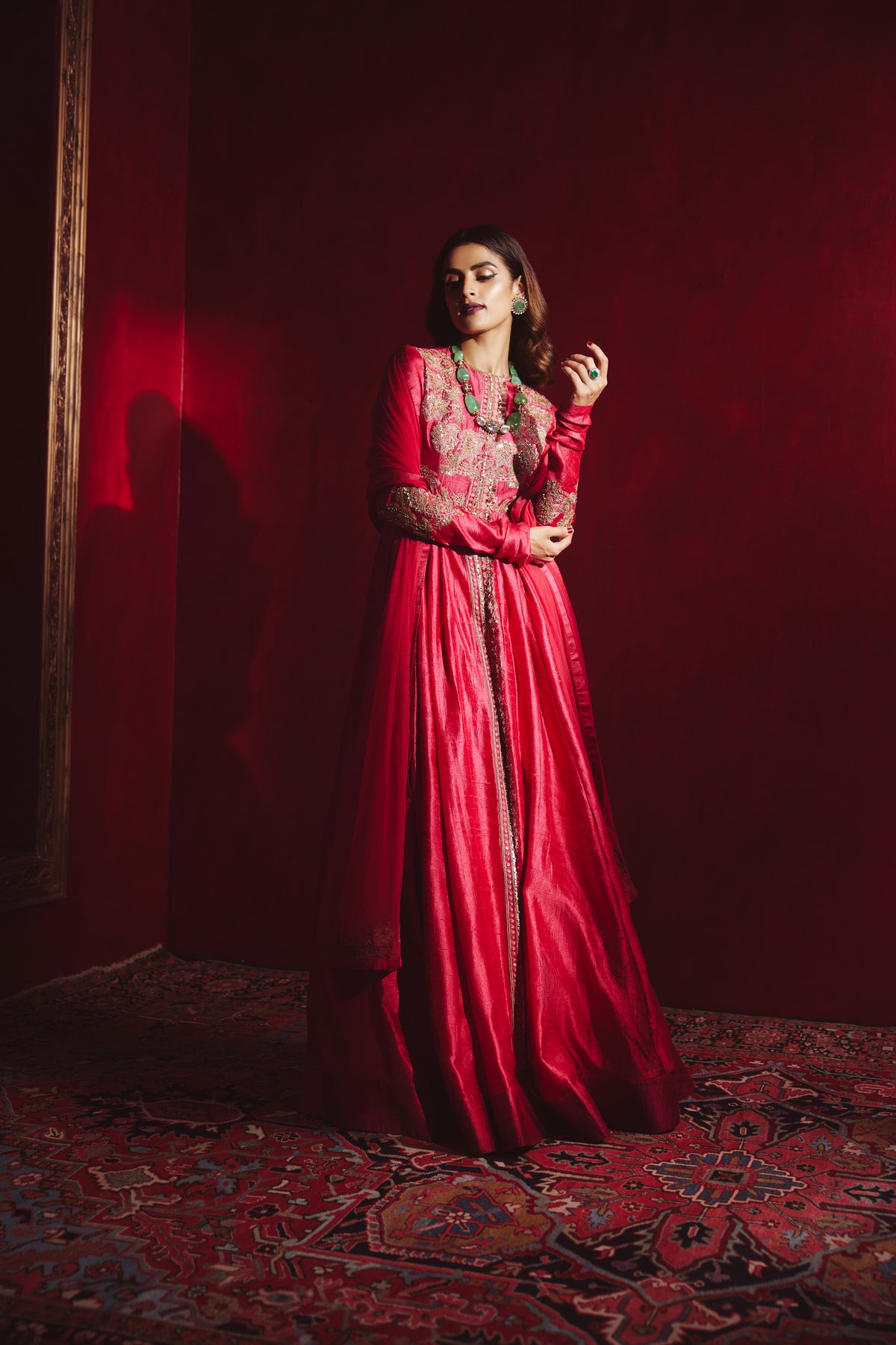 Bluma Red Anarkali