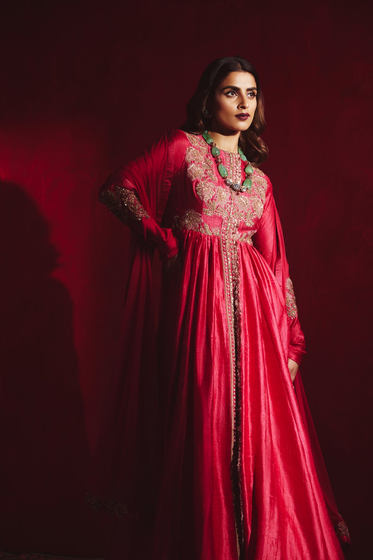 Bluma Red Anarkali