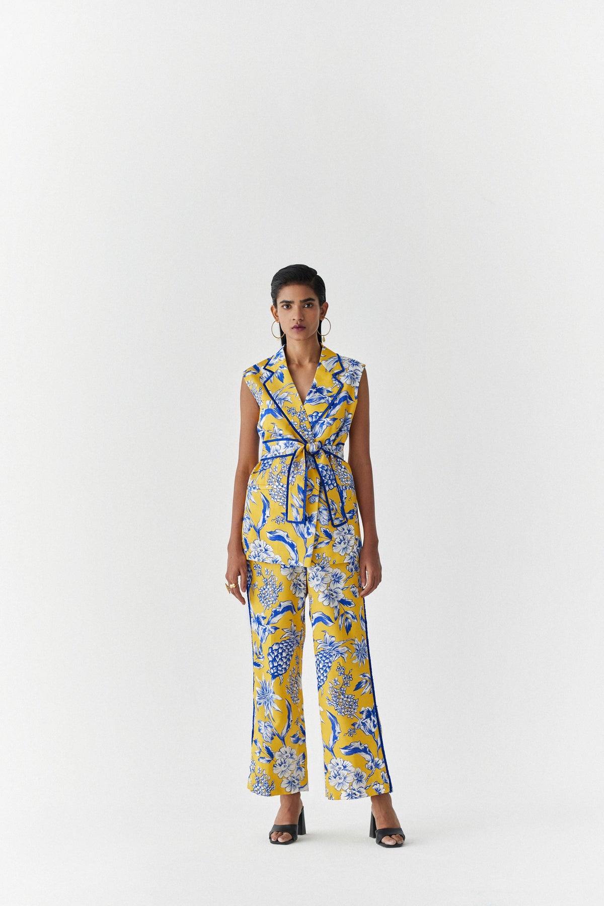 Yellow Pineapple  Blazer &amp; Pants Co-ord