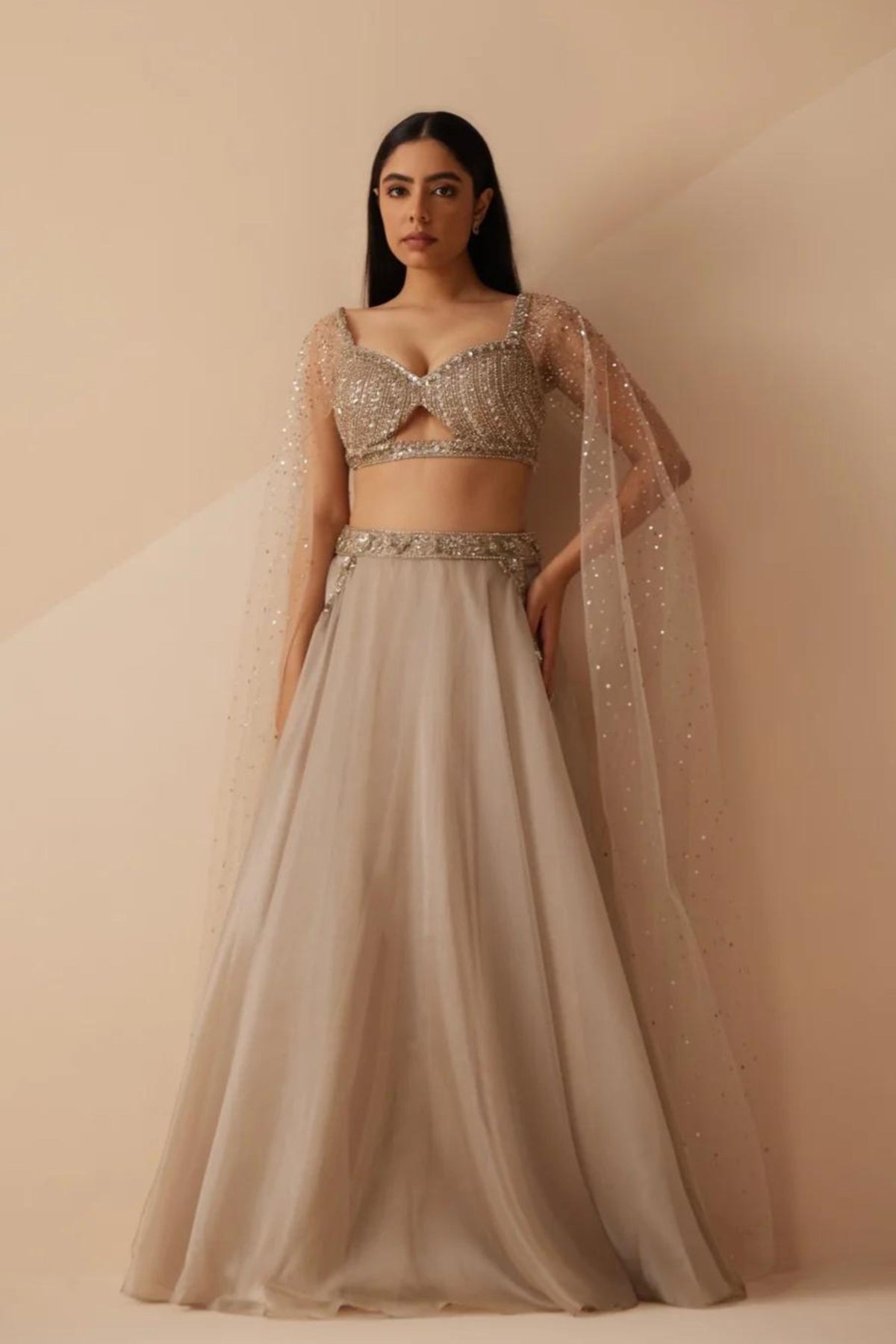 Dahlia Grey Lehenga Set