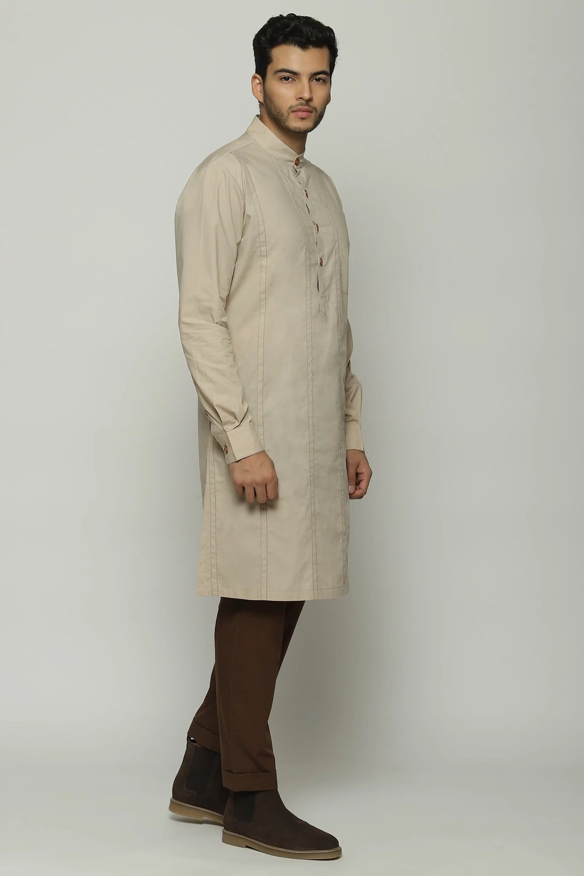 Spaced Out Stripes Long Kurta