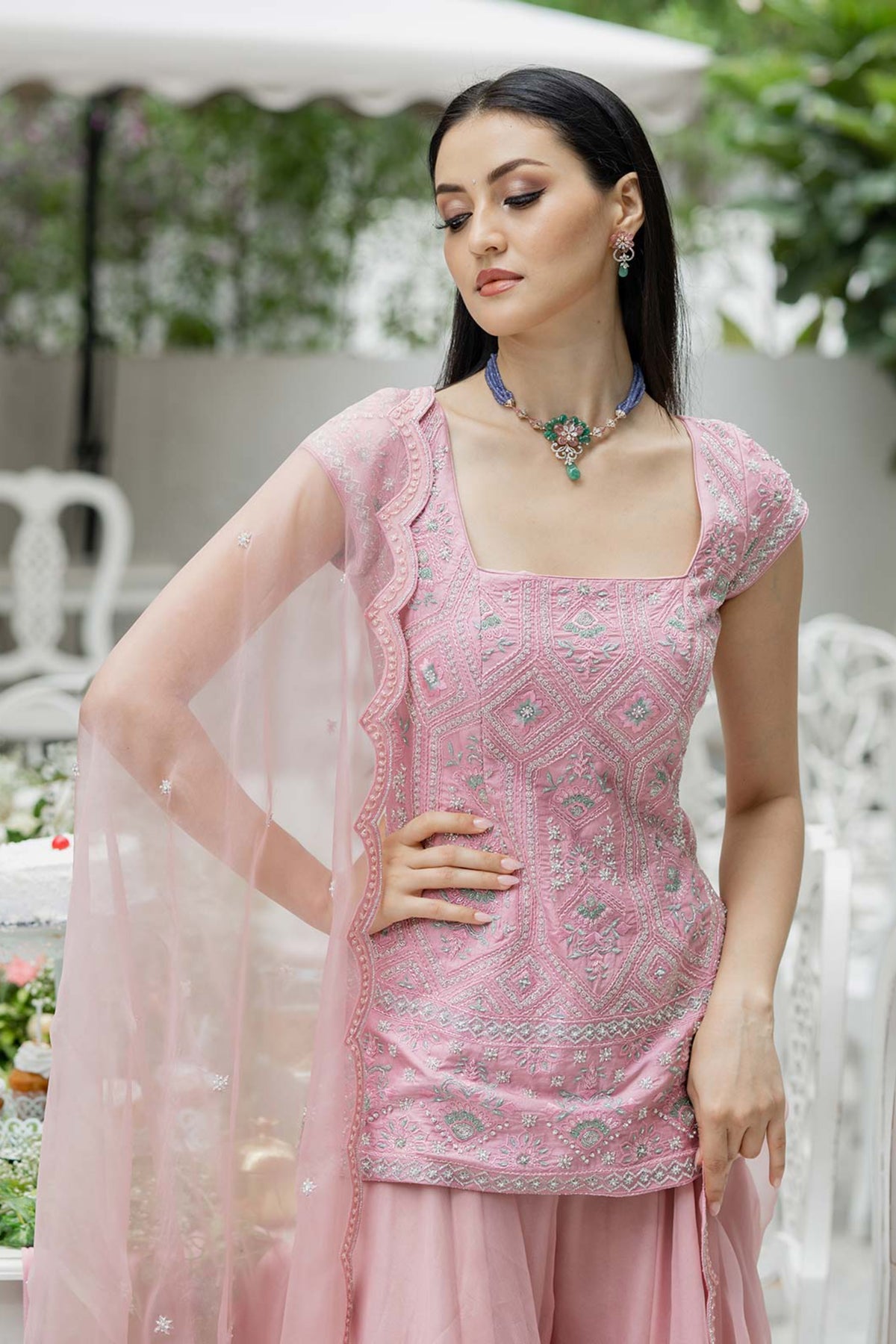 Flamingo Pink Sharara Set