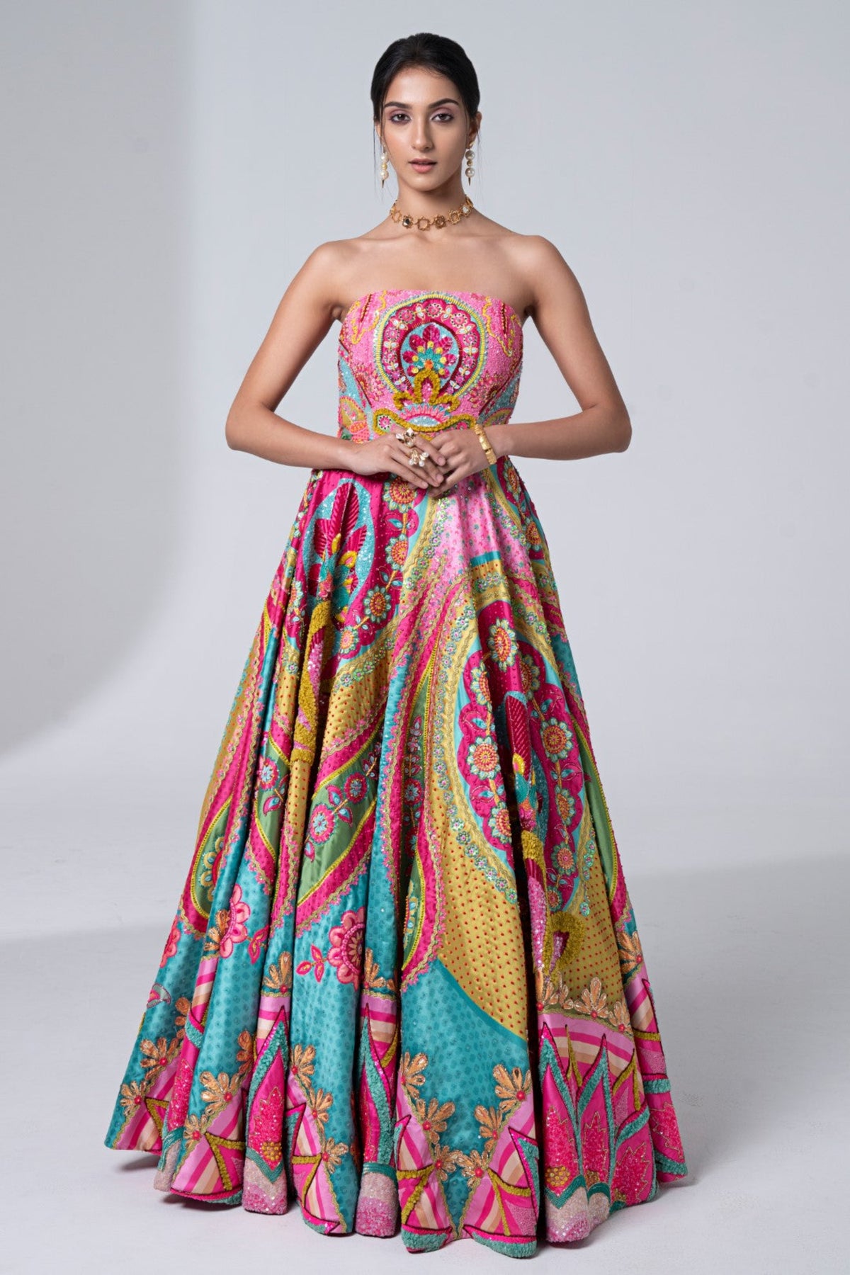 Mastani Pink Embroidered Gown