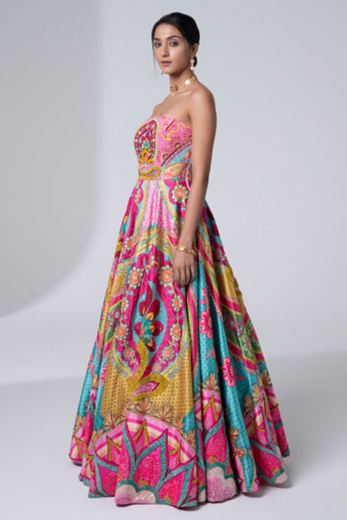 Mastani Pink Embroidered Gown