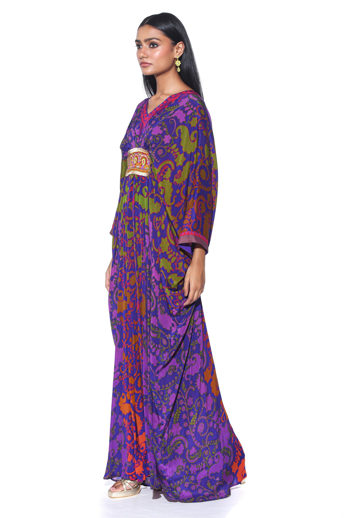 Purple Ombre Paisely Belt Kaftan