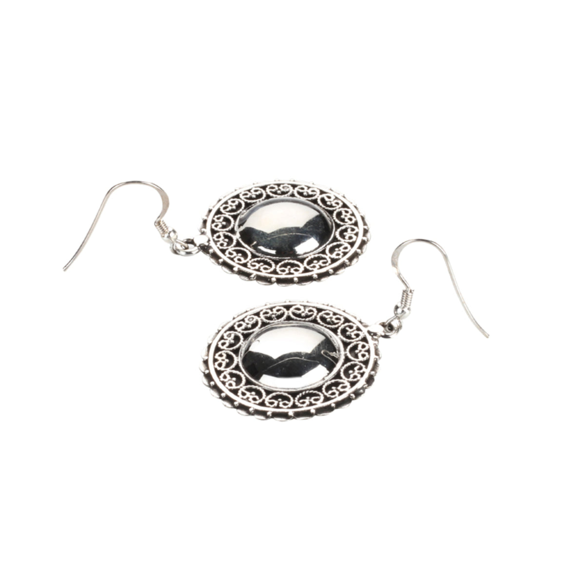 Round Silver Earring