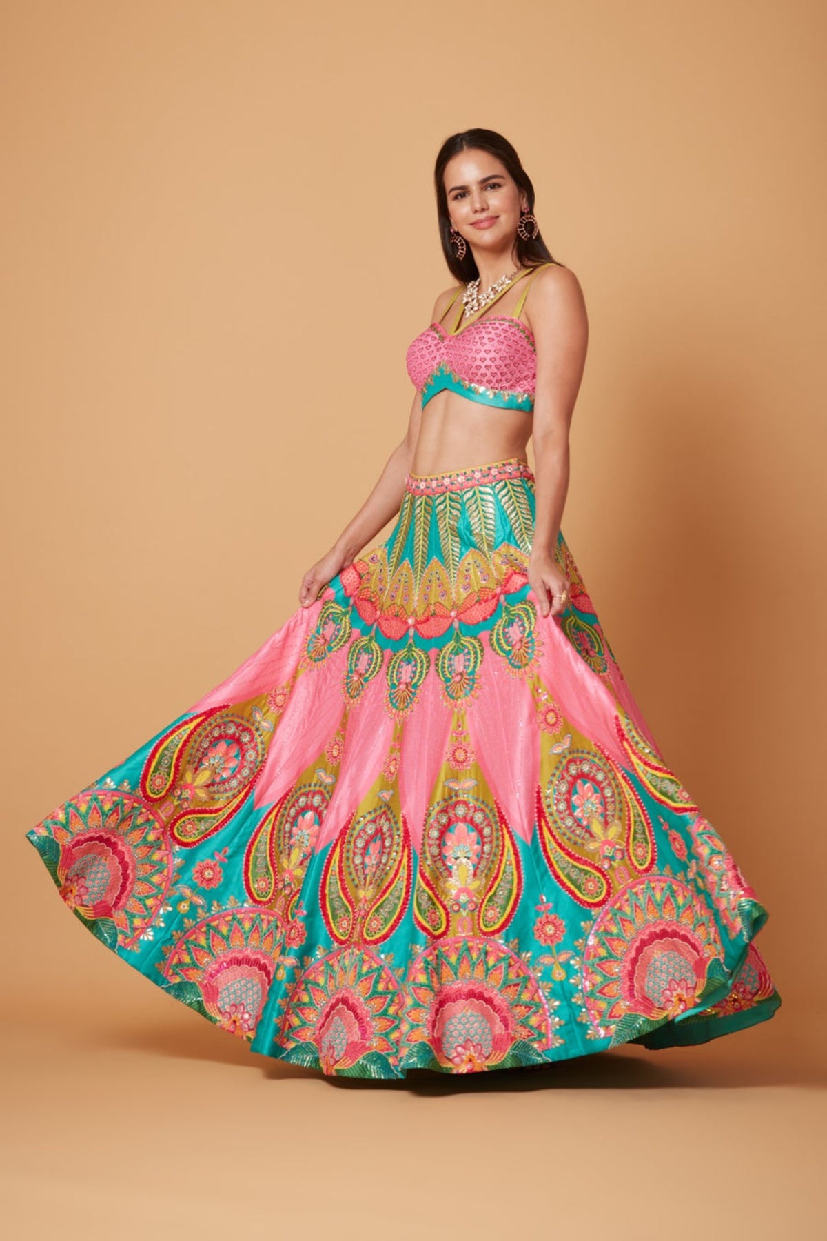 Mastani Pink Embroidered Lehenga Set