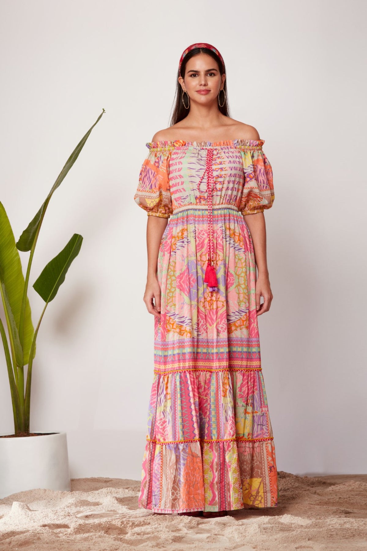 Off Shoulder Tiered Maxi Dress