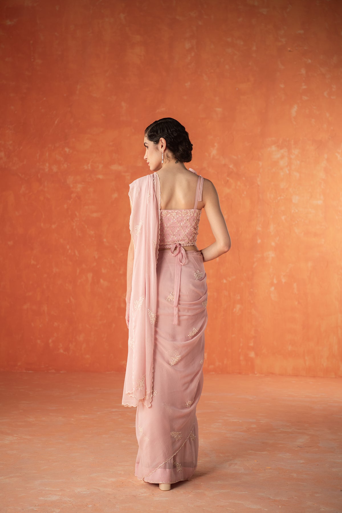 Pink Dandelion Saree