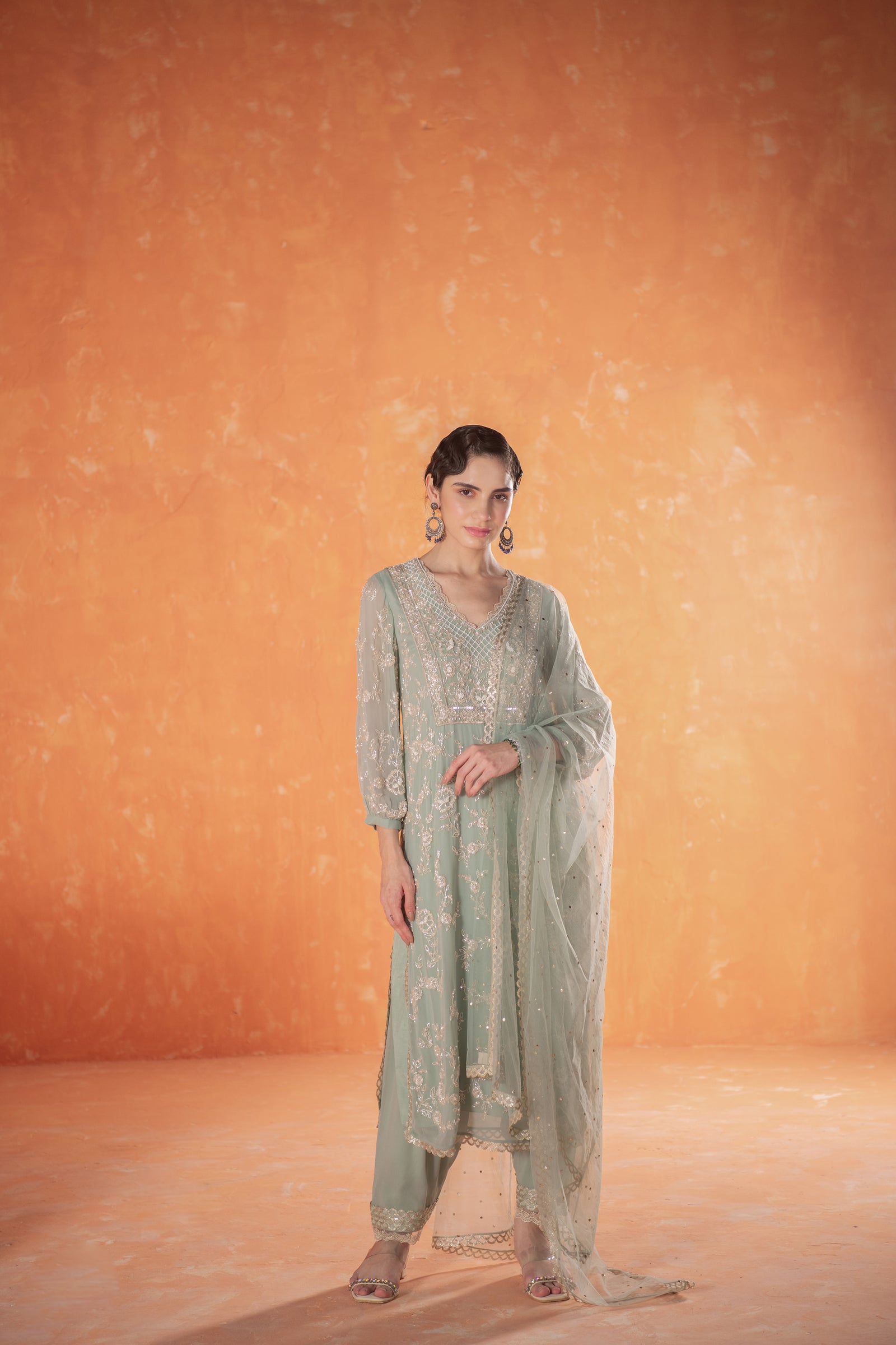 Buy Teal floral embroidered kurta set by Summer by Priyanka Gupta at Aashni  and Co