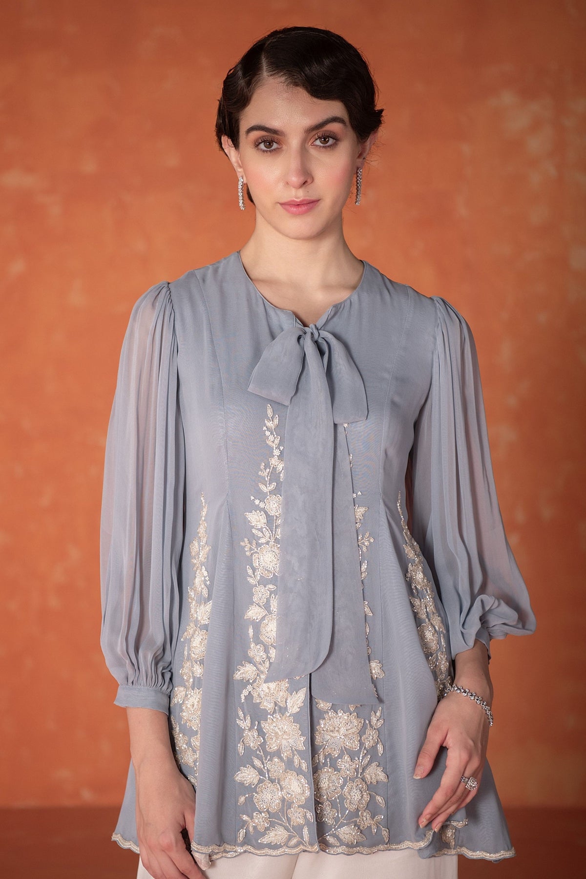 Blue Godet Tunic