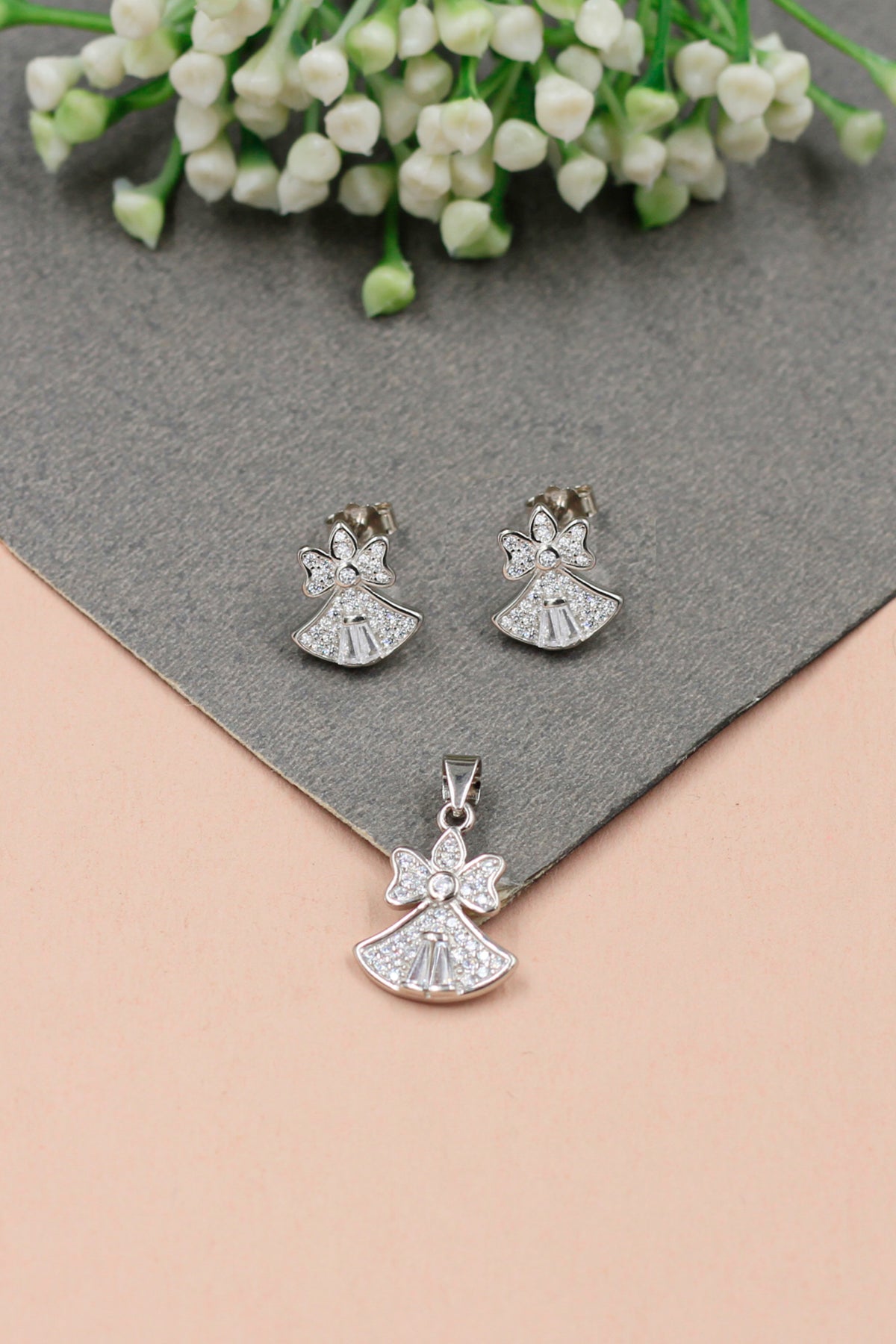 Silver Cz Pendant Delight Set