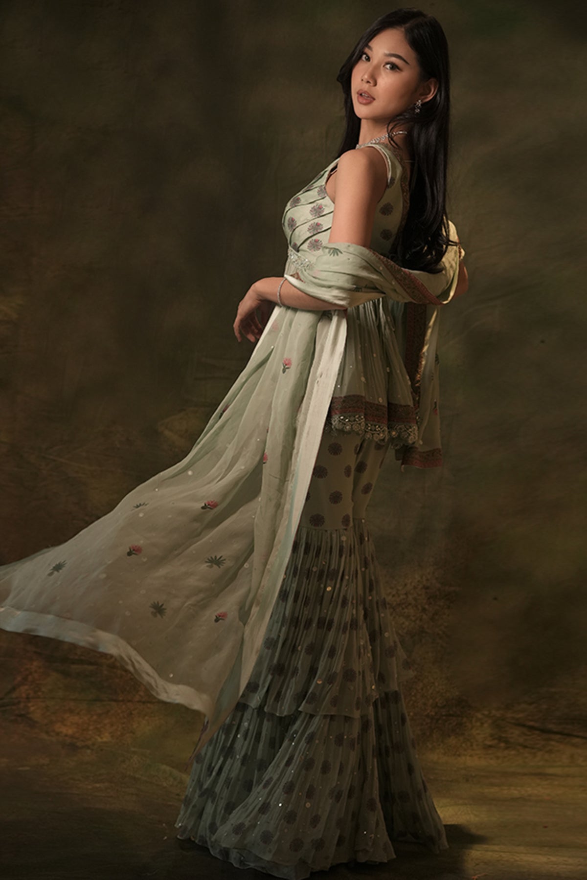 The Celadon Kurta Sharara Set