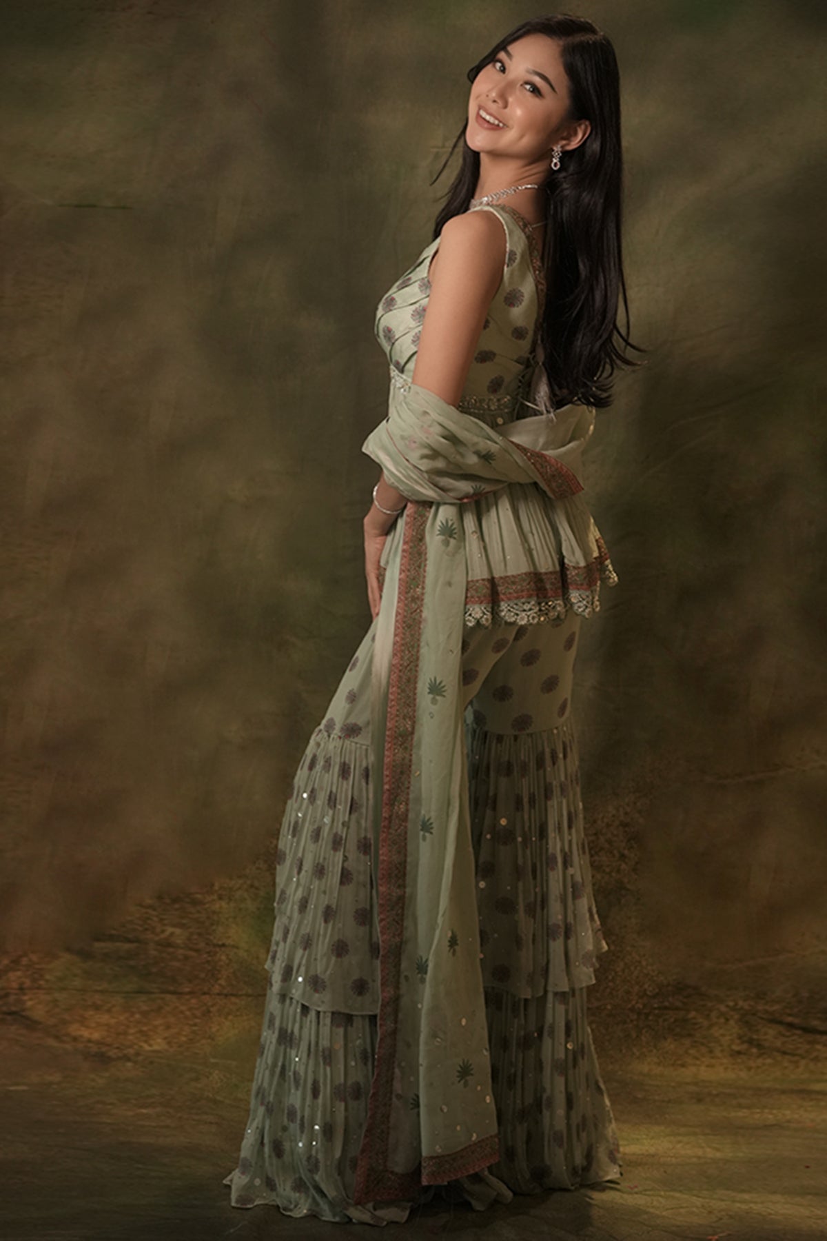 The Celadon Kurta Sharara Set