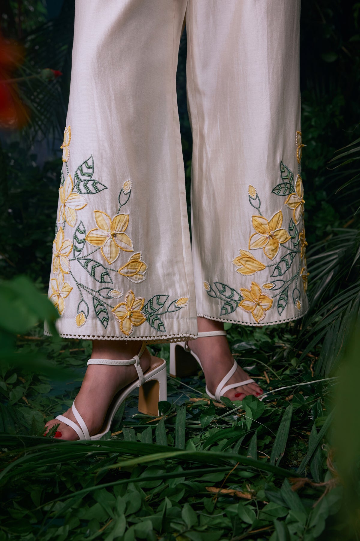 Ivory Plumeria Pants