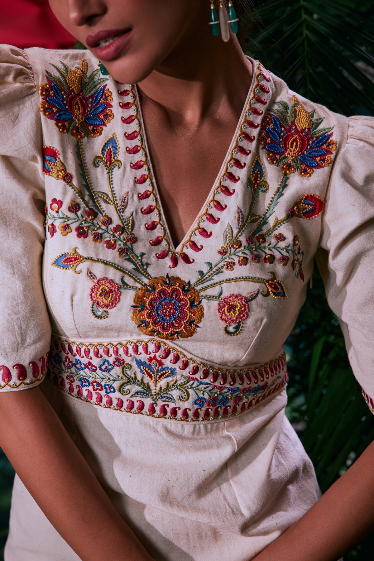 Ivory Threadwork and Beadwork Dress