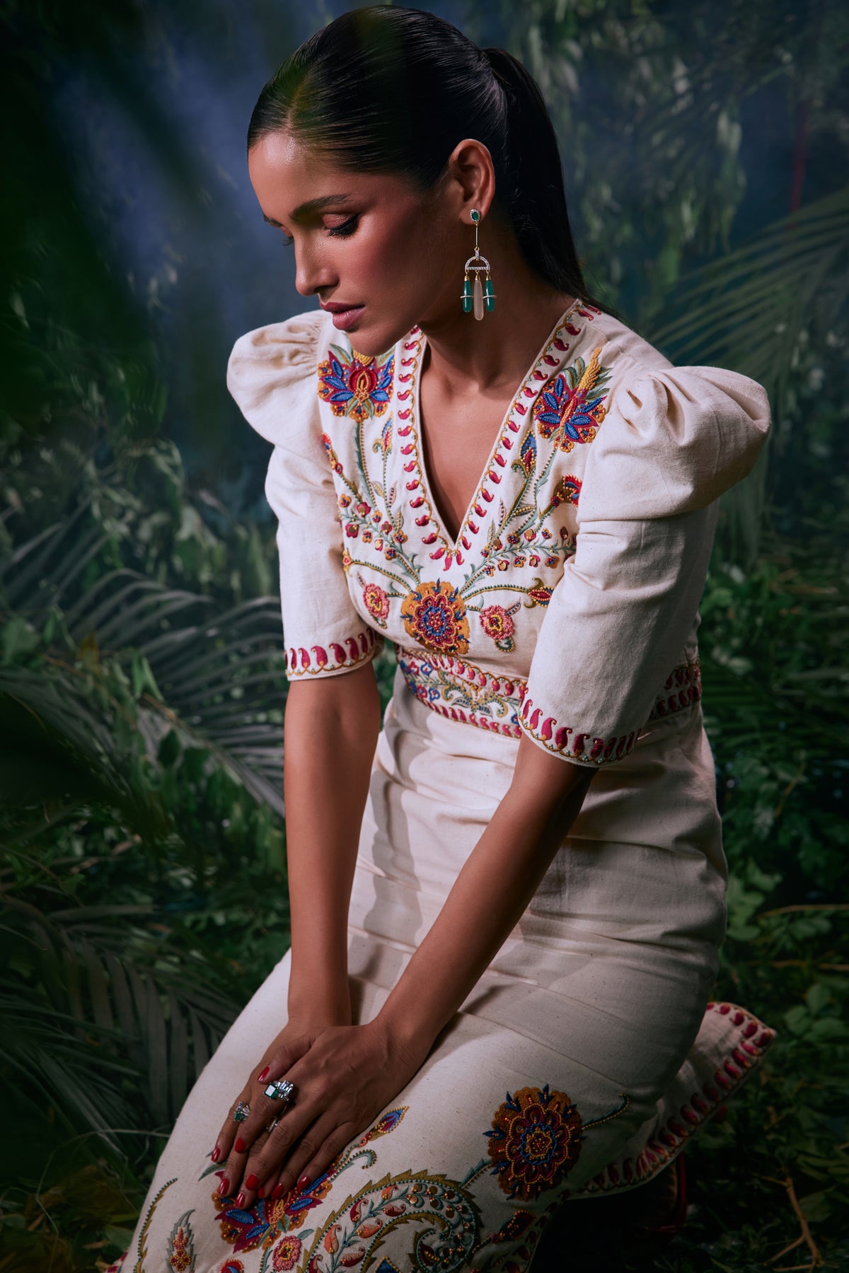 Ivory Threadwork and Beadwork Dress